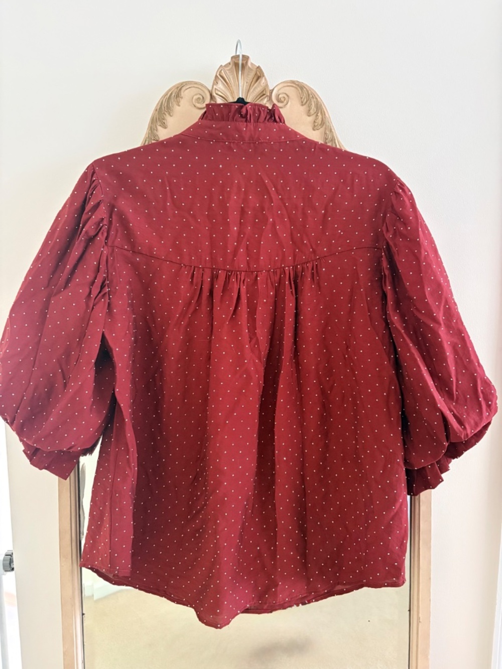 GiGio Blouse, Size M, Maroon, Sparkle - Picture 3 of 7